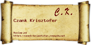 Czank Krisztofer névjegykártya
